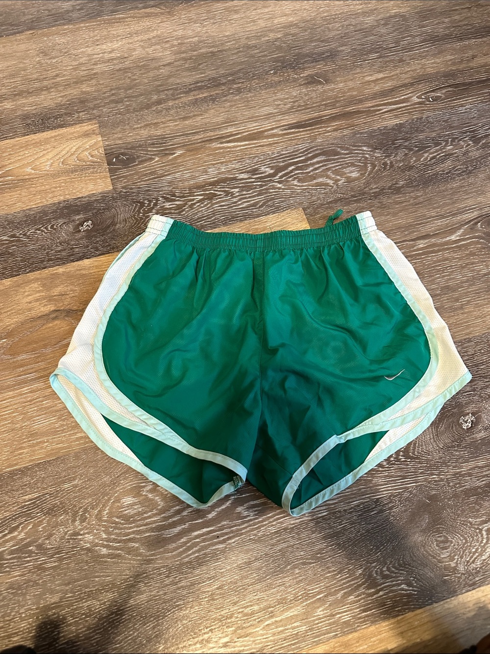 Nike Women's Green Athletic Shorts with White Trim